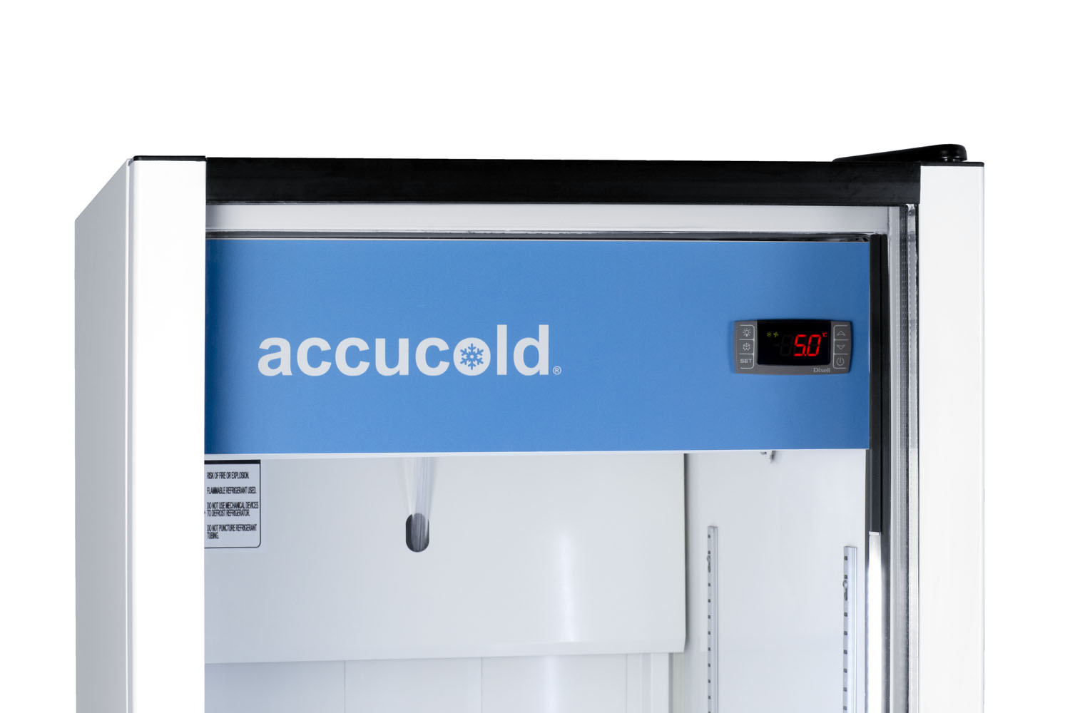 7.56 cu.ft. commercial beverage center with self-closing glass door and digital controls